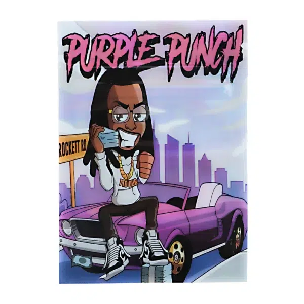 1 Gram Stock Mylar Bag – Premium Smell-Proof Flower Packaging - Purple Punch (100 Count) WSMB-1G-077 - Image 2