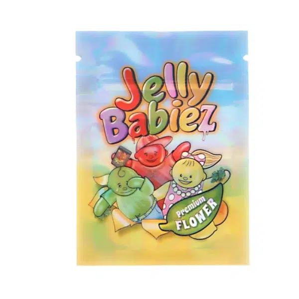 1 Gram Stock Mylar Bag – Premium Smell-Proof Flower Packaging - Jelly Babiez (100 Count) WSMB-1G-082 - Image 2