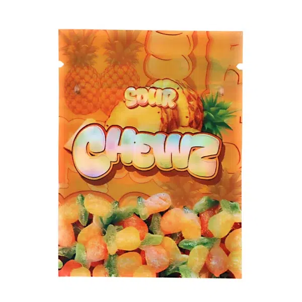 1 Gram Stock Mylar Bag – Premium Smell-Proof Flower Packaging - Sour Chewz (100 Count) WSMB-1G-083 - Image 2