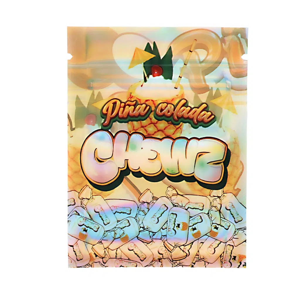 1 Gram Stock Mylar Bag – Premium Smell-Proof Flower Packaging – Pina Colada Chewz (100 Count) WSMB-1G-085