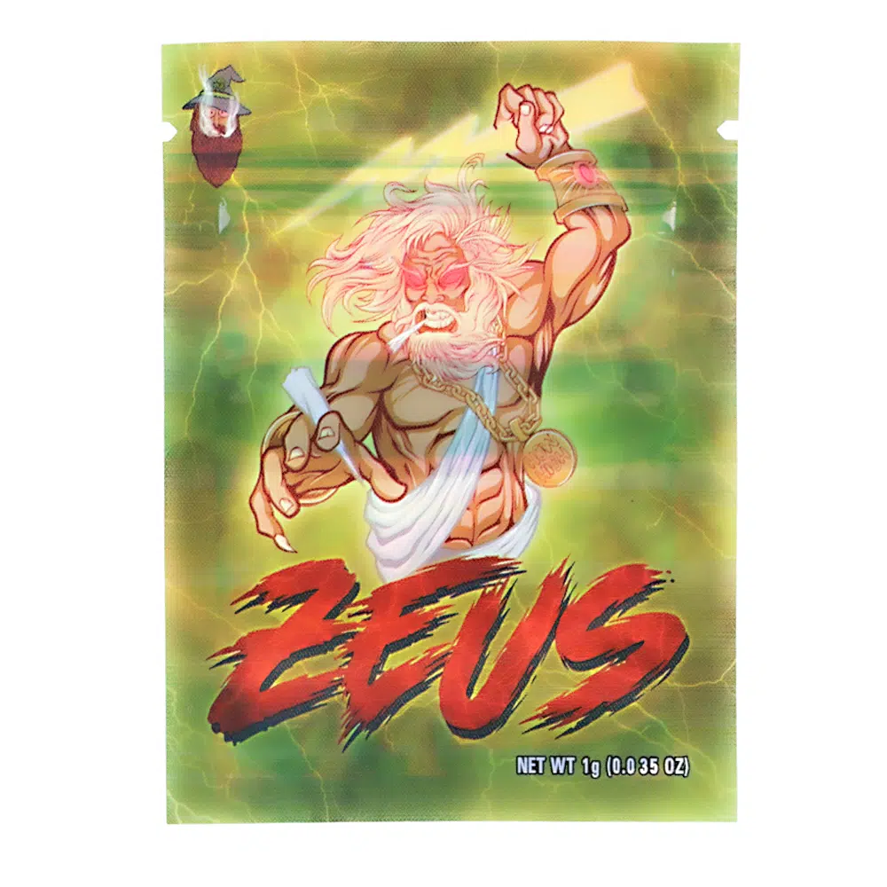 1 Gram Stock Mylar Bag – Premium Smell-Proof Flower Packaging – Zeus (100 Count) WSMB-1G-087