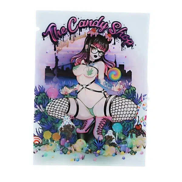 1 Gram Stock Mylar Bag – Premium Smell-Proof Flower Packaging - The Candy Shop (100 Count) WSMB-1G-089 - Image 2