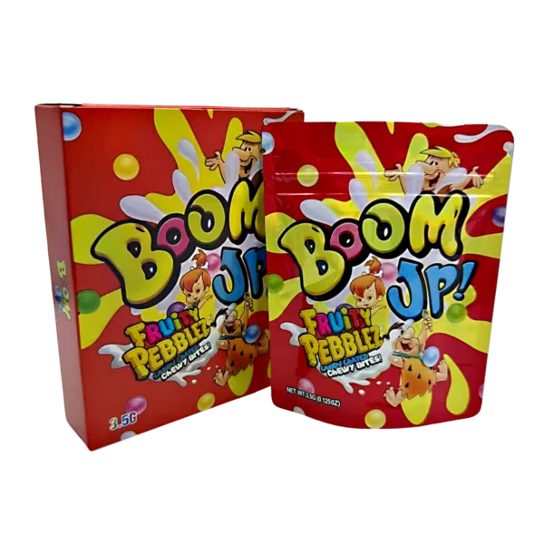 Bag-n-Box 3.5g Mylar Packaging Set – (25 Count Bags) + (25 Count) Display Boxes - Boom Up Fruity Pebblez BAGNBOX-105
