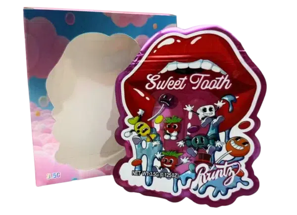 Bag-n-Box 3.5g Mylar Packaging Set – (25 Count Bags) + (25 Count) Display Boxes - Runtz Sweet Tooth BAGNBOX-142
