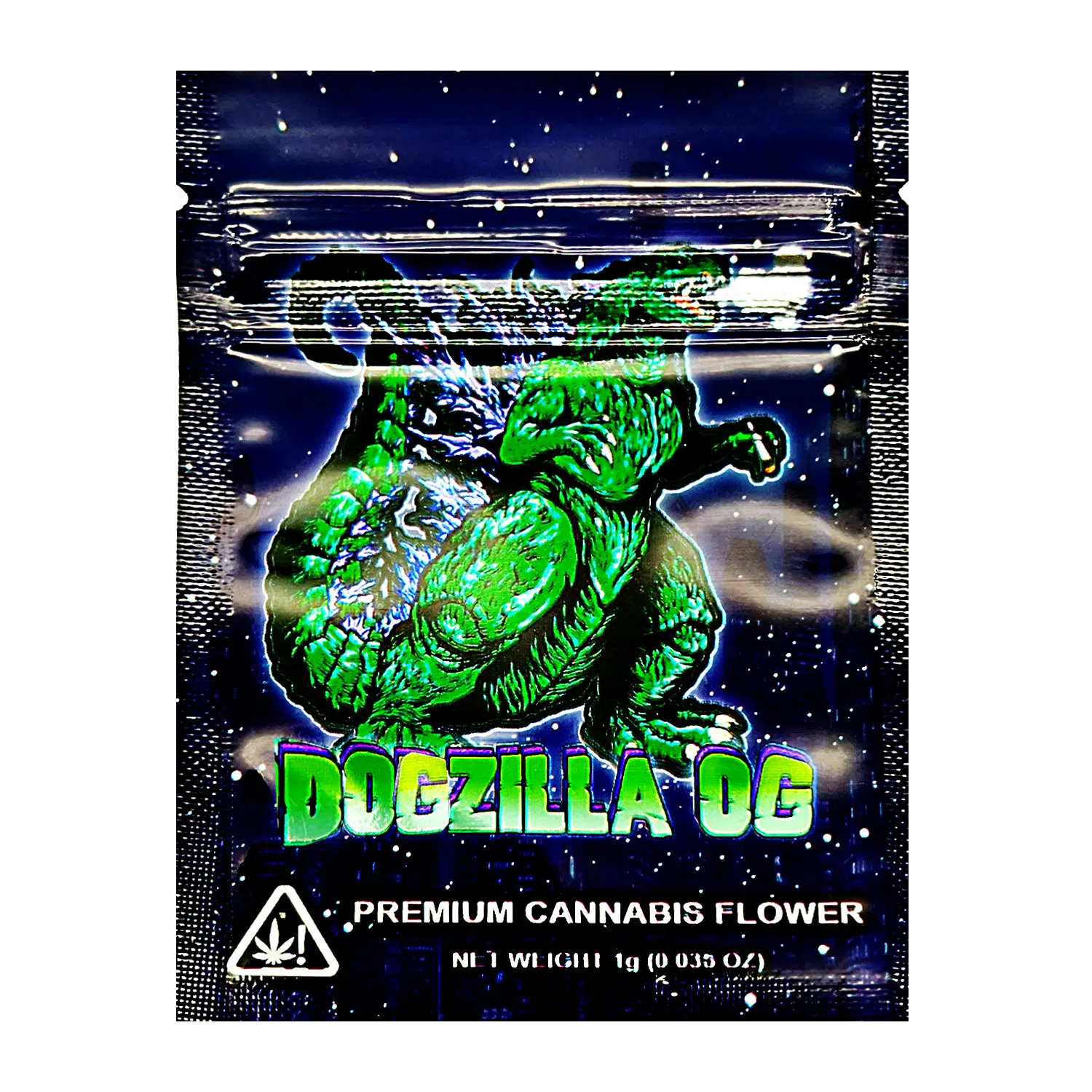 1 Gram Mylar Bag – Premium Smell-Proof Flower Packaging – Dogzilla OG (100 Count) CMB-1G-042