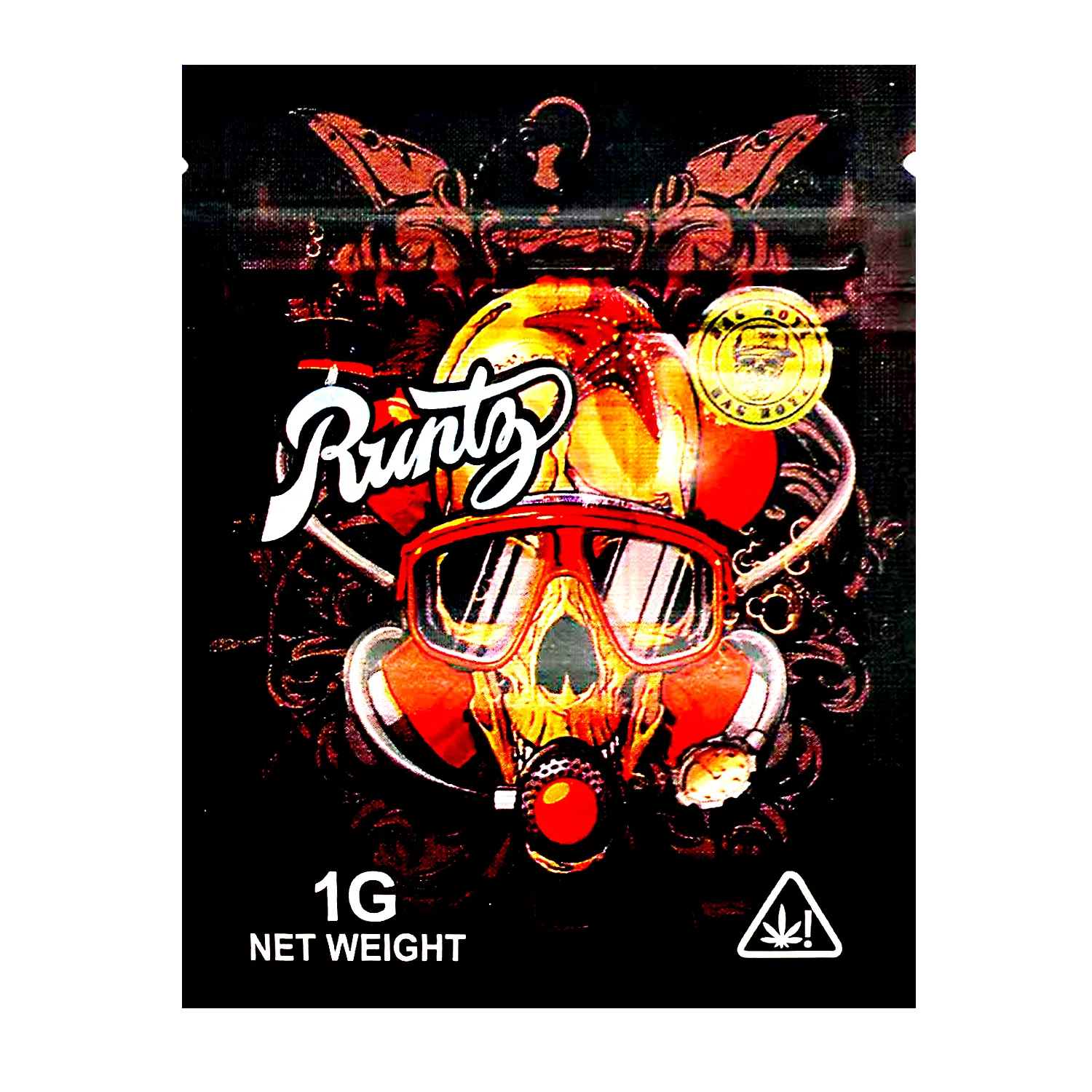 1 Gram Mylar Bag – Premium Smell-Proof Flower Packaging – Rutnz Skull Mask (100 Count) CMB-1G-106