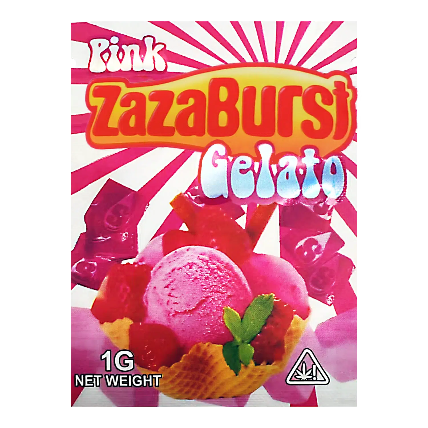 1 Gram Mylar Bag – Premium Smell-Proof Flower Packaging – Pink Zazaburst Gelato (100 Count) CMB-1G-111