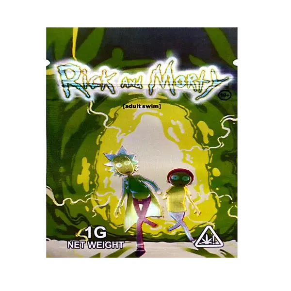 1 Gram Mylar Bag – Premium Smell-Proof Flower Packaging - Rick and Morty (Adult Swim) (100 Count) CMB-1G-121