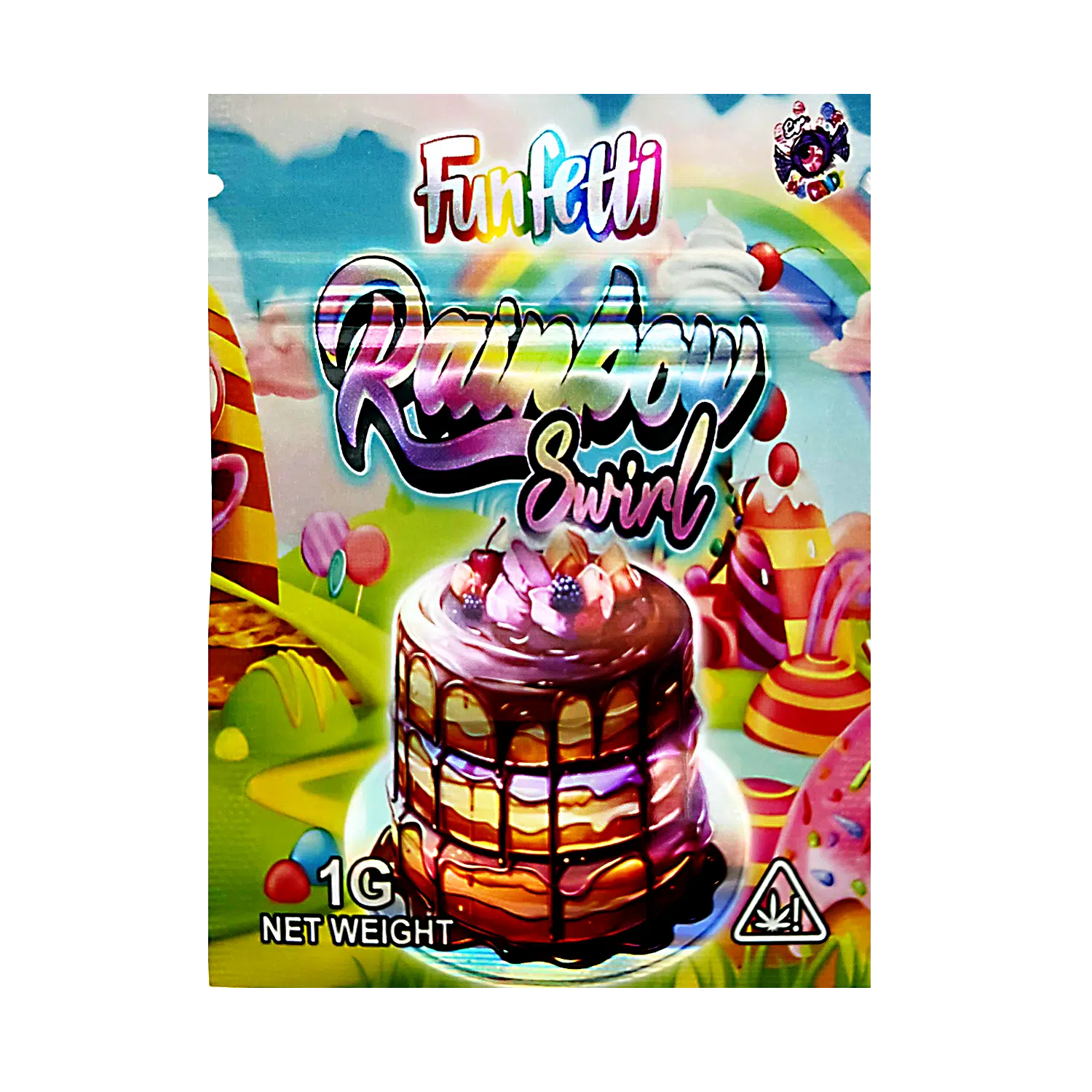 1 Gram Mylar Bag – Premium Smell-Proof Flower Packaging – Funfetti Rainbow Swirl (100 Count) CMB-1G-142