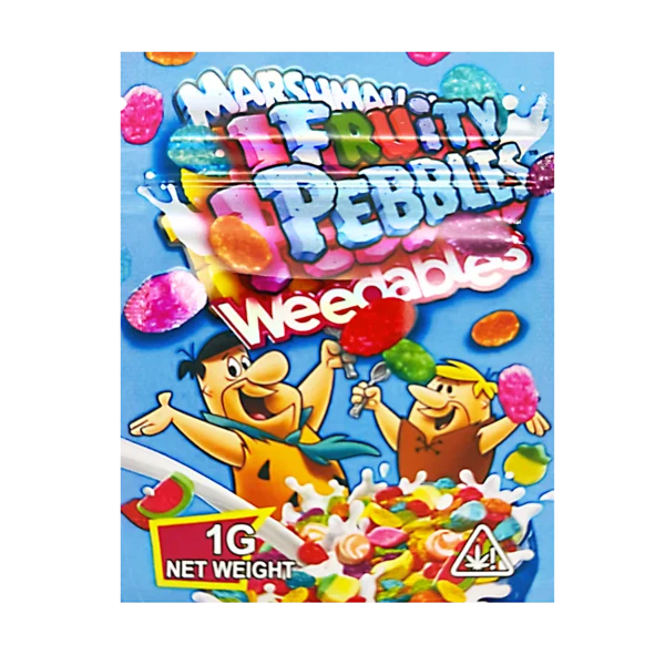1 Gram Mylar Bag – Premium Smell-Proof Flower Packaging - Marshmallow Fruity Pebble Weedables (100 Count) CMB-1G-145