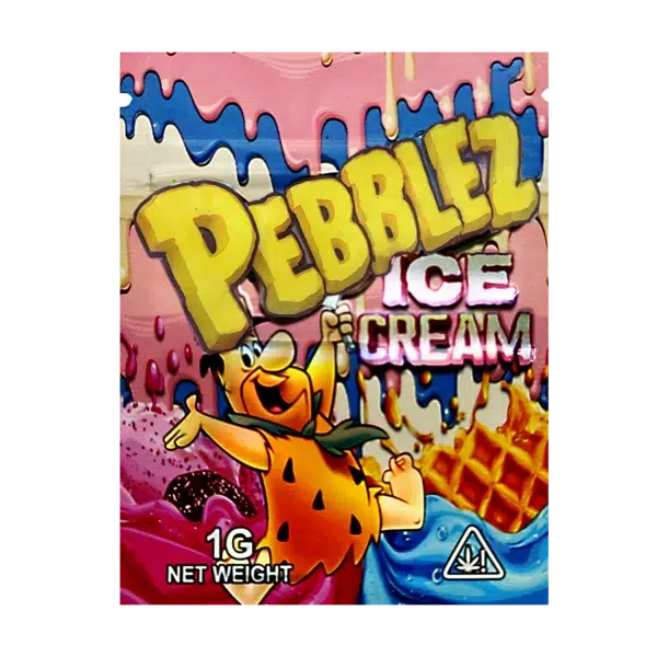 1 Gram Mylar Bag – Premium Smell-Proof Flower Packaging - Pebblez Ice Cream (100 Count) CMB-1G-147