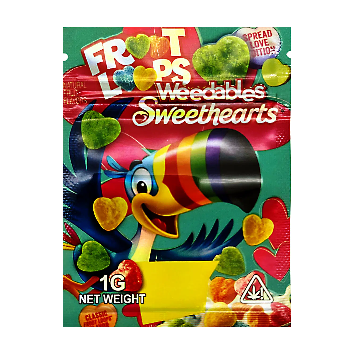 1 Gram Mylar Bag – Premium Smell-Proof Flower Packaging – Froot Loops Weedablers Sweethearts (100 Count) CMB-1G-148