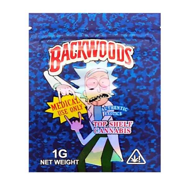 1 Gram Mylar Bag – Premium Smell-Proof Flower Packaging - Backwoods Rick and Morty (100 Count) CMB-1G-156