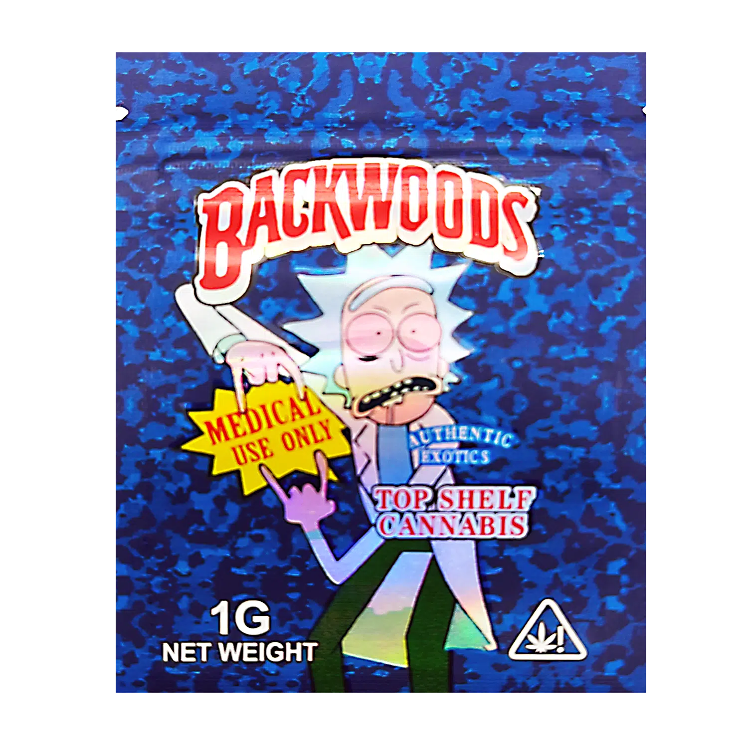 1 Gram Mylar Bag – Premium Smell-Proof Flower Packaging – Backwoods Rick and Morty (100 Count) CMB-1G-156