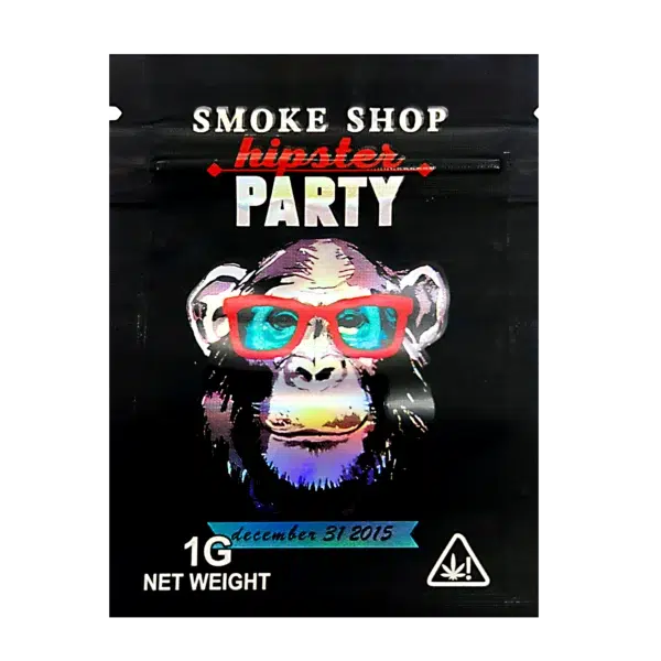 1 Gram Mylar Bag – Premium Smell-Proof Flower Packaging - Smoke Shop Hipster Party (100 Count) CMB-1G-160