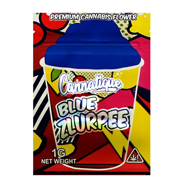 1 Gram Mylar Bag – Premium Smell-Proof Flower Packaging - Cannatique Blue Zlurpee (100 Count) CMB-1G-165