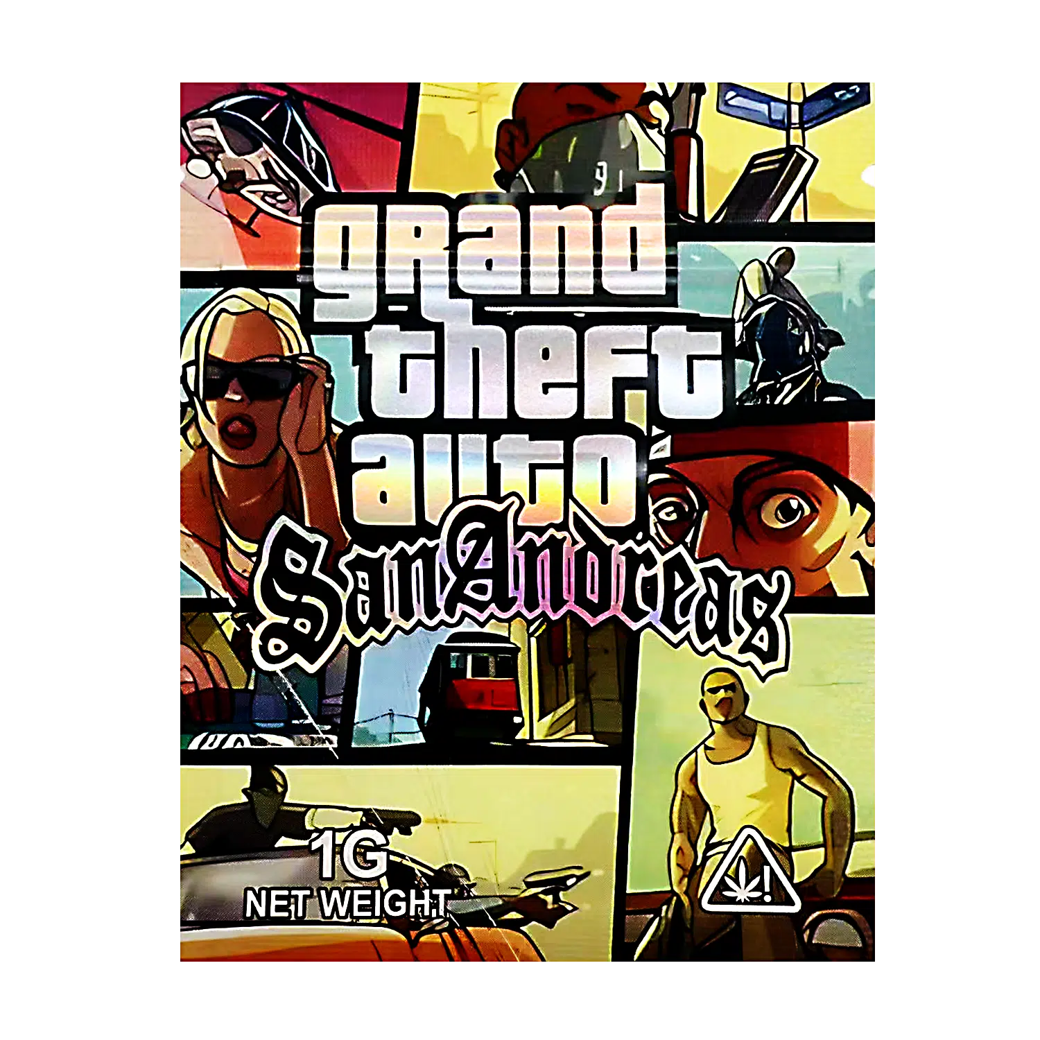 1 Gram Mylar Bag – Premium Smell-Proof Flower Packaging – Grad Theft Auto San Andreas (100 Count) CMB-1G-167