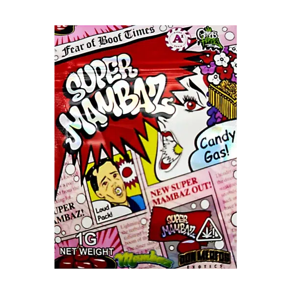 1 Gram Mylar Bag – Premium Smell-Proof Flower Packaging - Super Mambaz Candy Gas (100 Count) CMB-1G-169