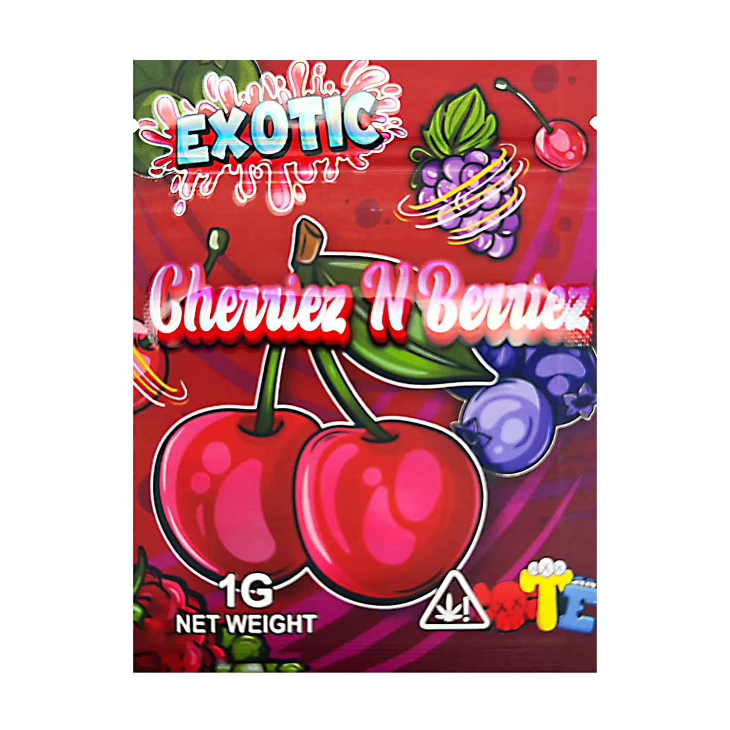 1 Gram Mylar Bag – Premium Smell-Proof Flower Packaging – Exotic Cherriez N Berriez (100 Count) CMB-1G-182