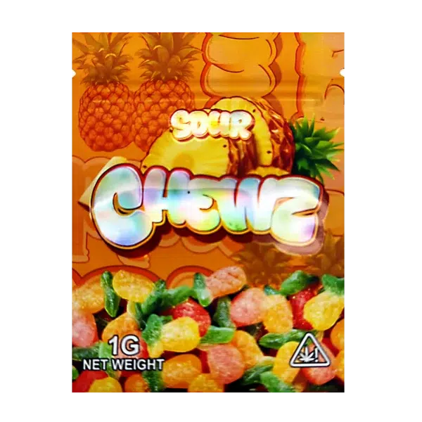 1 Gram Mylar Bag – Premium Smell-Proof Flower Packaging - Sour Chewz (100 Count) CMB-1G-183