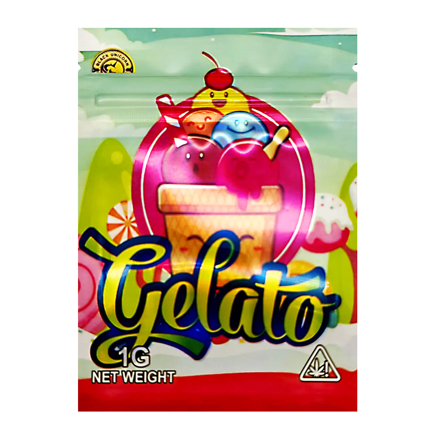 1 Gram Mylar Bag – Premium Smell-Proof Flower Packaging – Gelato Happy Faces (100 Count) CMB-1G-190
