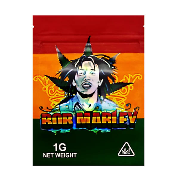1 Gram Mylar Bag – Premium Smell-Proof Flower Packaging - Bob Marley (100 Count) CMB-1G-197