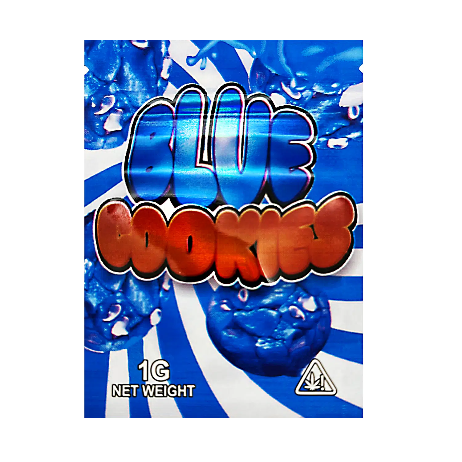 1 Gram Mylar Bag – Premium Smell-Proof Flower Packaging – Blue Cookies Stripe (100 Count) CMB-1G-199