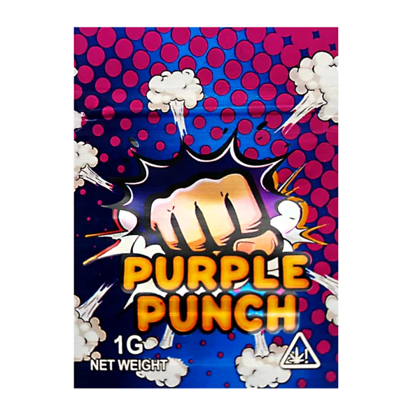 1 Gram Mylar Bag – Premium Smell-Proof Flower Packaging - Purple Punch (100 Count) CMB-1G-202