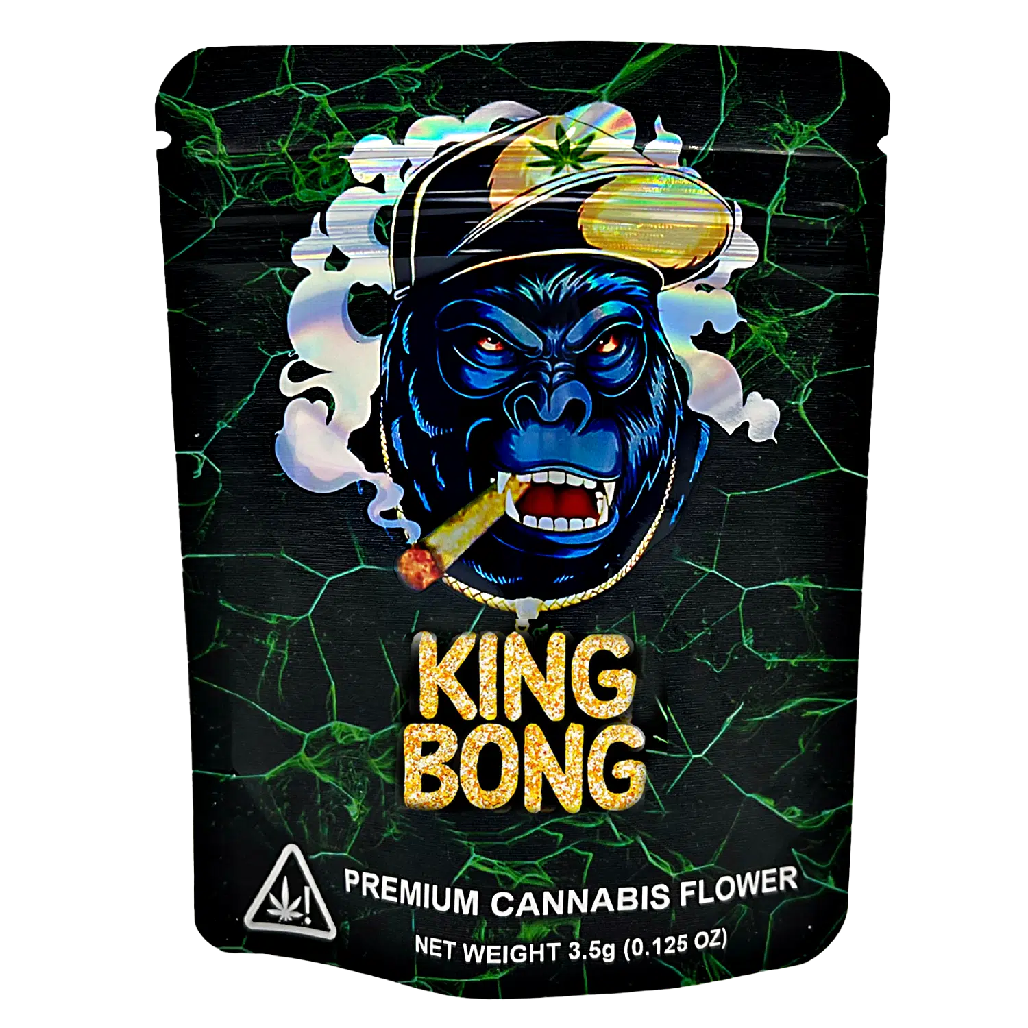3.5 Gram Mylar Bag – Premium Smell-Proof Flower Packaging – King Bong (50 Count) CMB-35G-055