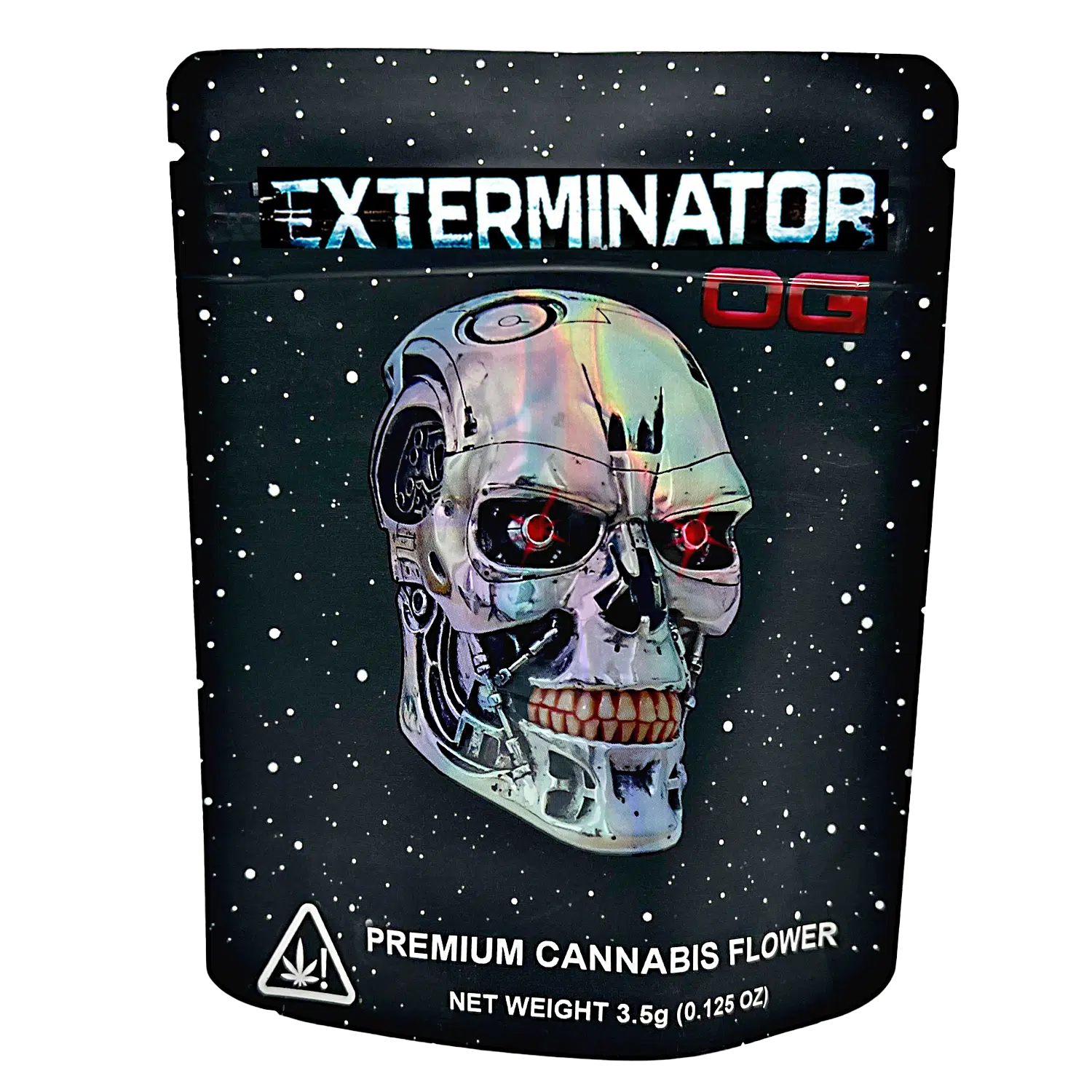 3.5 Gram Mylar Bag – Premium Smell-Proof Flower Packaging – Exterminator OG (50 Count) CMB-35G-100