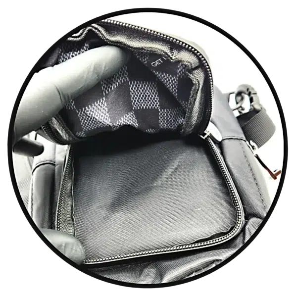 CB-SL-013 Get Lost Saffiano Leather Smell-Proof Premium Convertible Bag (Purple Blue Leaves) - Image 6