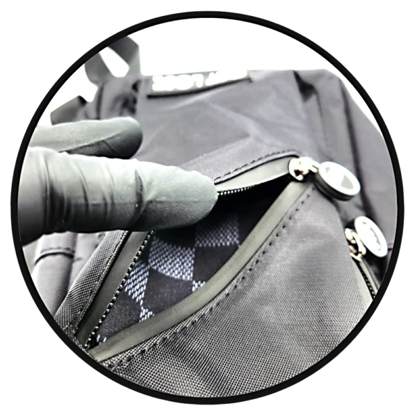 CB-SL-013 Get Lost Saffiano Leather Smell-Proof Premium Convertible Bag (Purple Blue Leaves) - Image 4