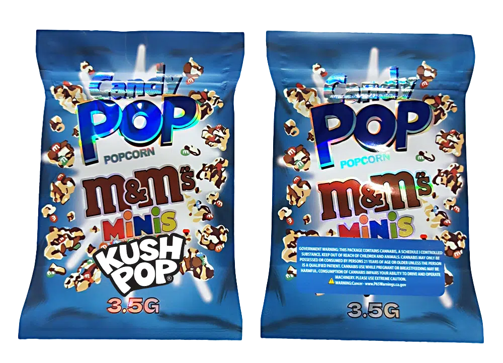 3.5g Shaped Mylar Bag – Premium Smell-Proof Flower Packaging – Kush Pop Candy Pop Popcorn (50 Count) JSMB-35G-026
