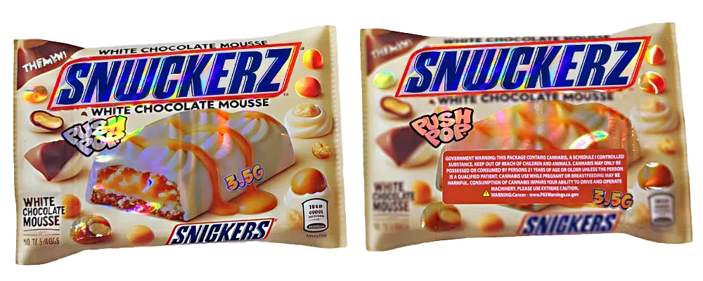 3.5g Shaped Mylar Bag – Premium Smell-Proof Flower Packaging – Snickerz (50 Count) JSMB-35G-027