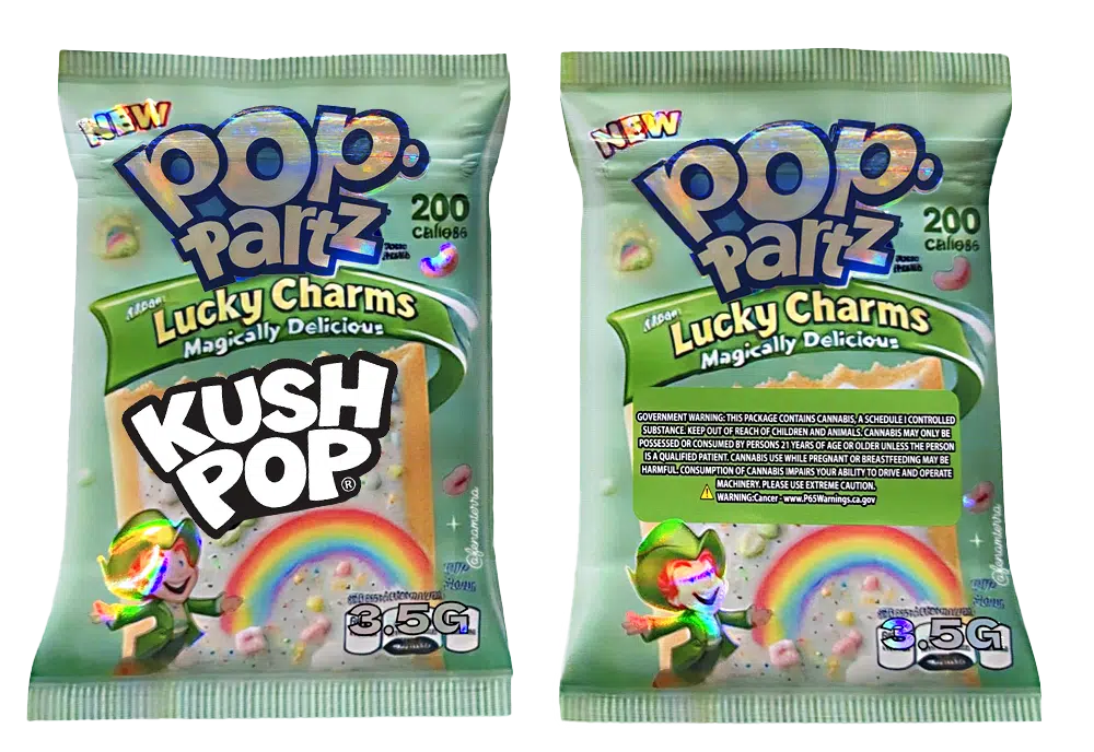 3.5g Shaped Mylar Bag – Premium Smell-Proof Flower Packaging – Kush Pop Pop Tarts Lucky Charms (50 Count) JSMB-35G-029