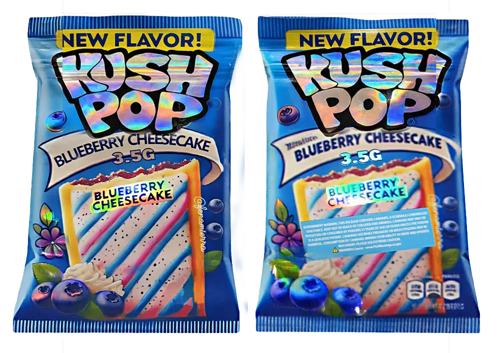 3.5g Shaped Mylar Bag – Premium Smell-Proof Flower Packaging – Kush Pop Blueberry Cheesecake (50 Count) JSMB-35G-030