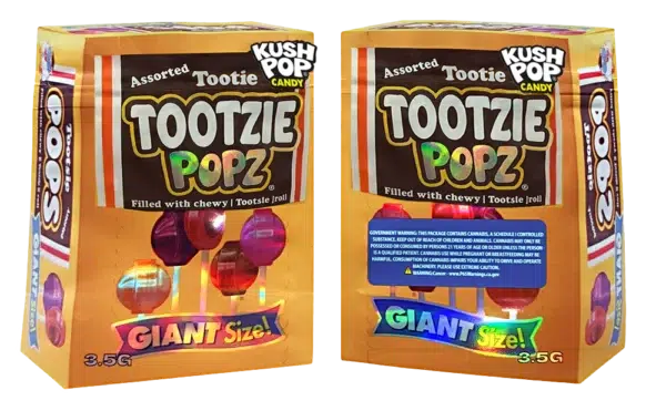 3.5g Shaped Mylar Bag – Premium Smell-Proof Flower Packaging - Kush Pop Tootsie Pops (50 Count) JSMB-35G-038