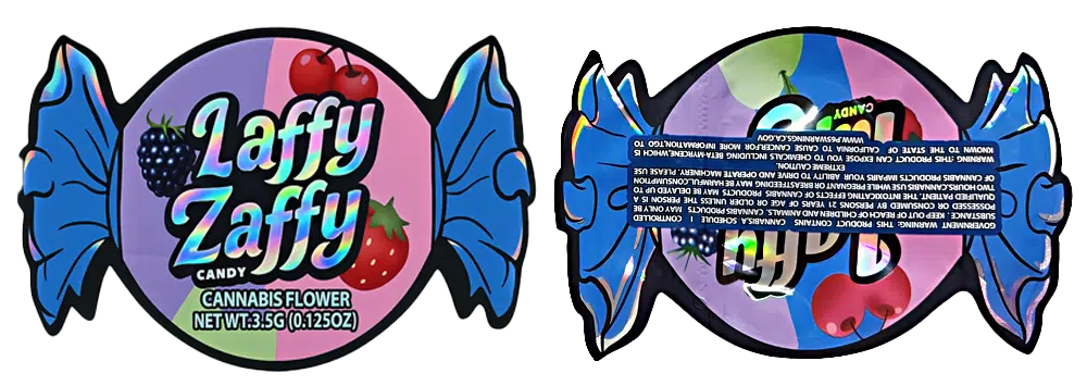 3.5g Shaped Mylar Bag – Premium Smell-Proof Flower Packaging – Laffy Taffy Candy (50 Count) JSMB-35G-044