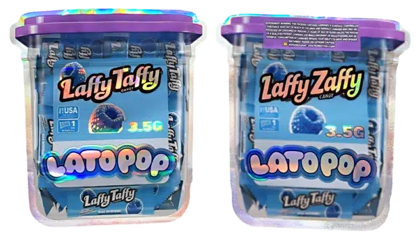 3.5g Shaped Mylar Bag – Premium Smell-Proof Flower Packaging - Latopop Laffy Taffy (50 Count) JSMB-35G-048