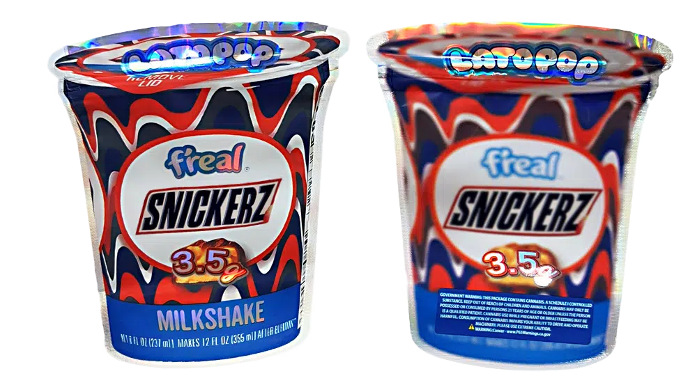 3.5g Shaped Mylar Bag – Premium Smell-Proof Flower Packaging – Latopop F’real Snickerz Milkshake (50 Count) JSMB-35G-049