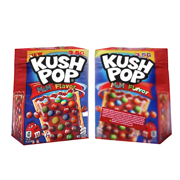 3.5g Shaped Mylar Bag – Premium Smell-Proof Flower Packaging - Kush Pop M&M Flavor (50 Count) JSMB-35G-051