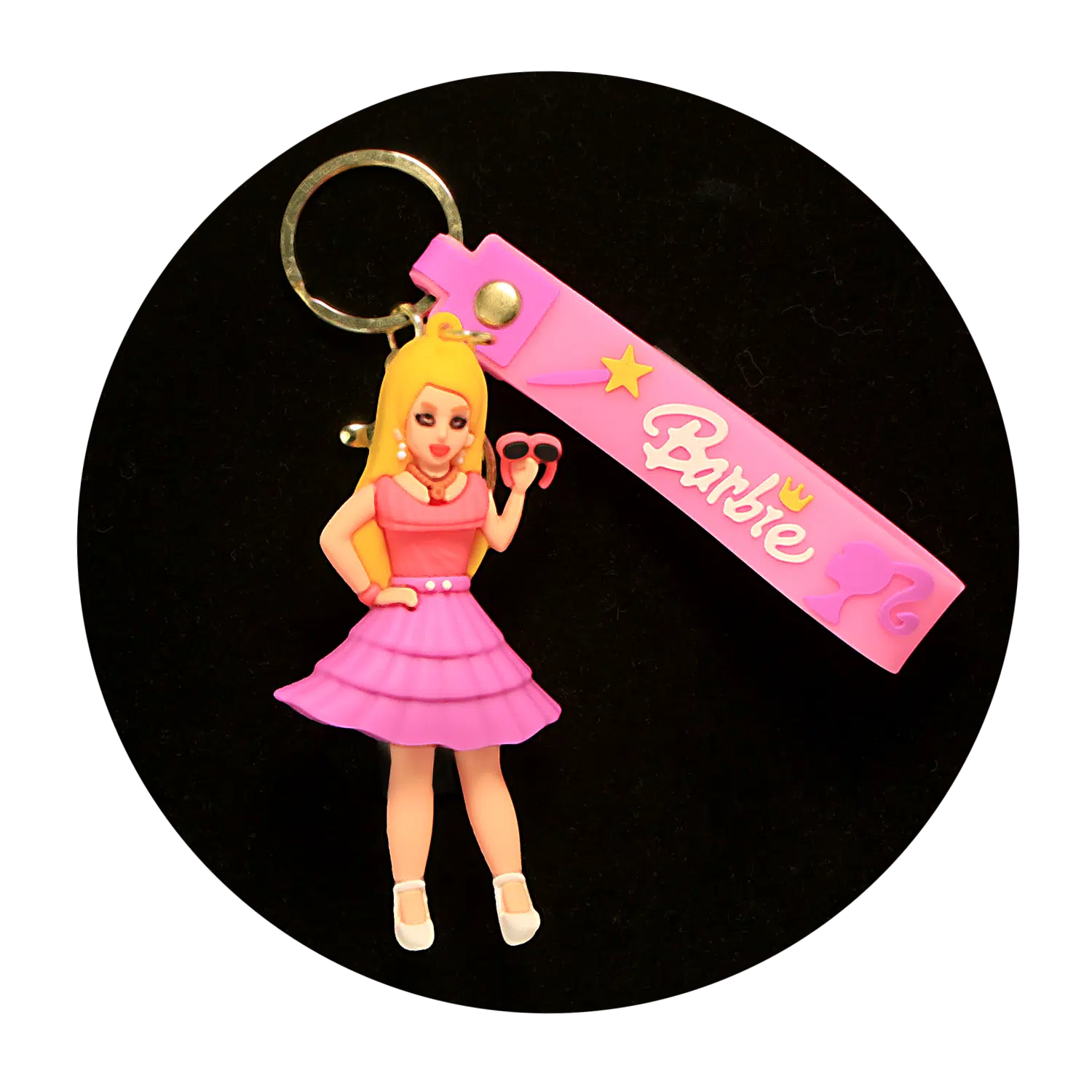 KSB-301 Barbie Cheer and Glasses – Keychain With Silicone Band