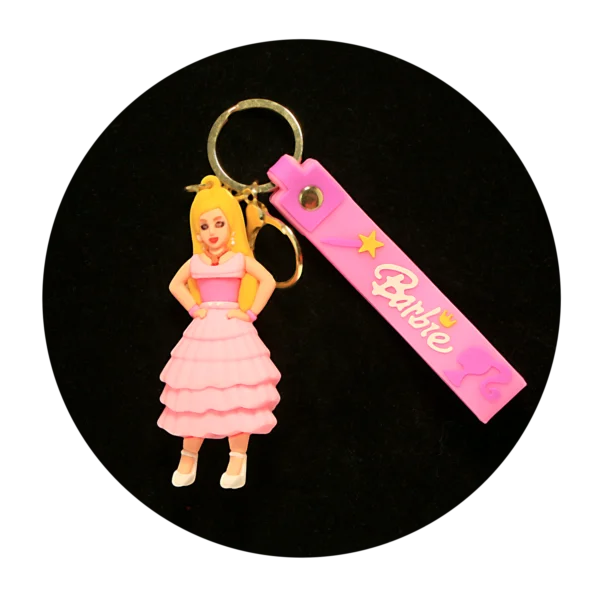 KSB-302 Barbie Pink Dress - Keychain With Silicone Band