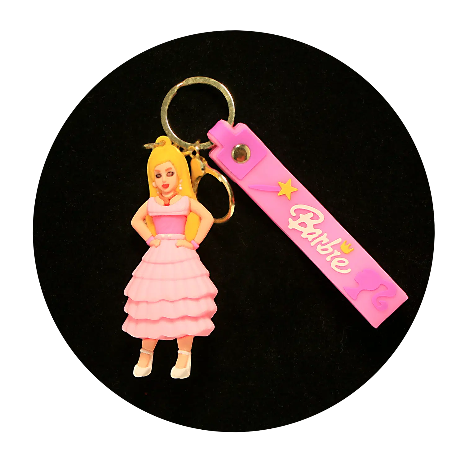 KSB-302 Barbie Pink Dress – Keychain With Silicone Band