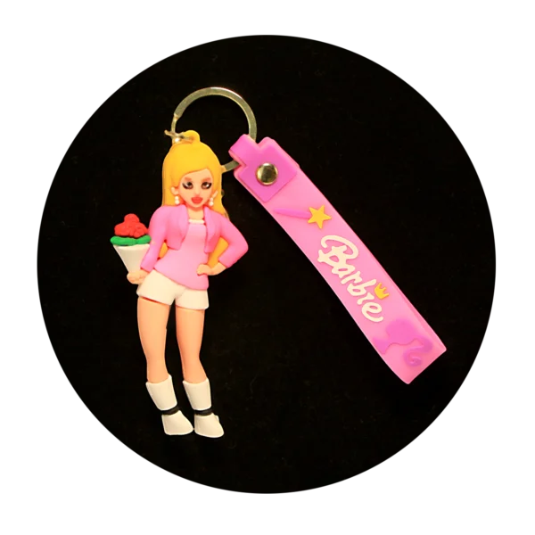KSB-303 Barbie  White Shorts - Keychain With Silicone Band