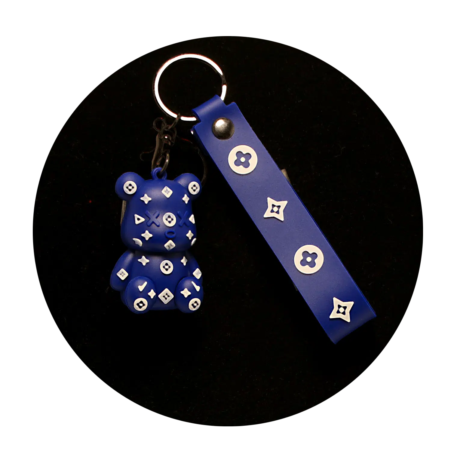 KSB-324 Bear Louis Vuitton Style (Blue) – Keychain With Silicone Band