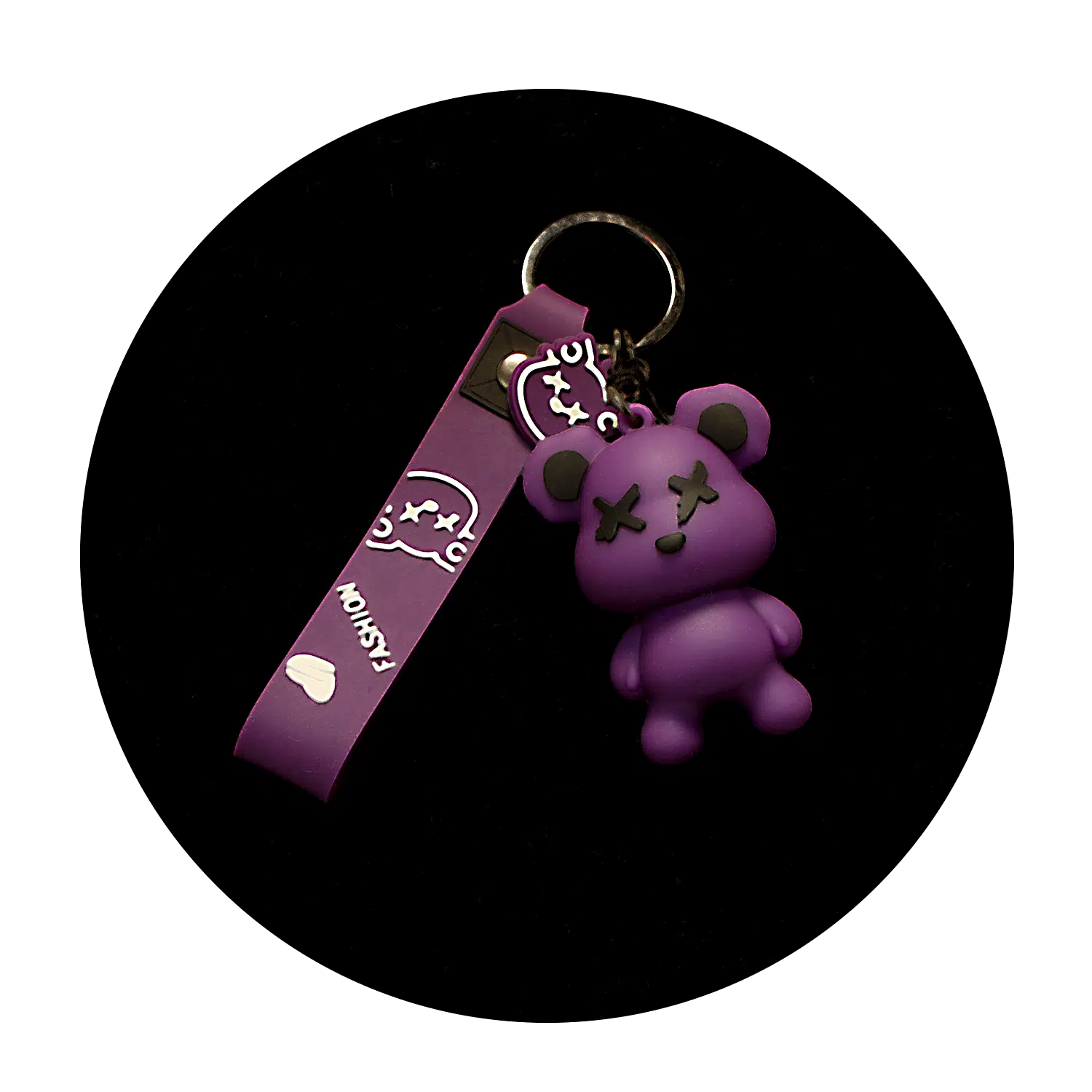 KSB-327 Bear KAWS Sesame Street (Purple) – Keychain With Silicone Band