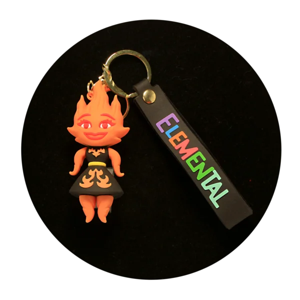 KSB-336 Pixar - Elemental - Cinder Lumen - Keychain With Silicone Band