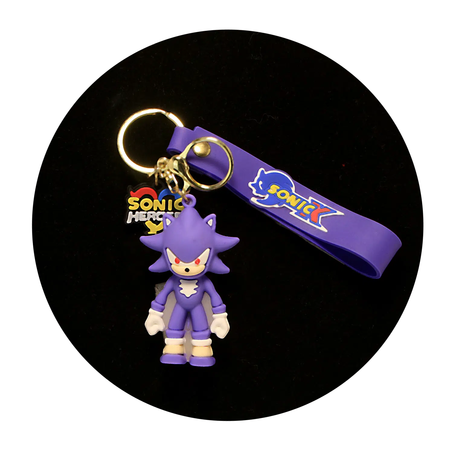 KSB-350 Comics – Sonic – Dark Sonic- Keychain With Silicone Band