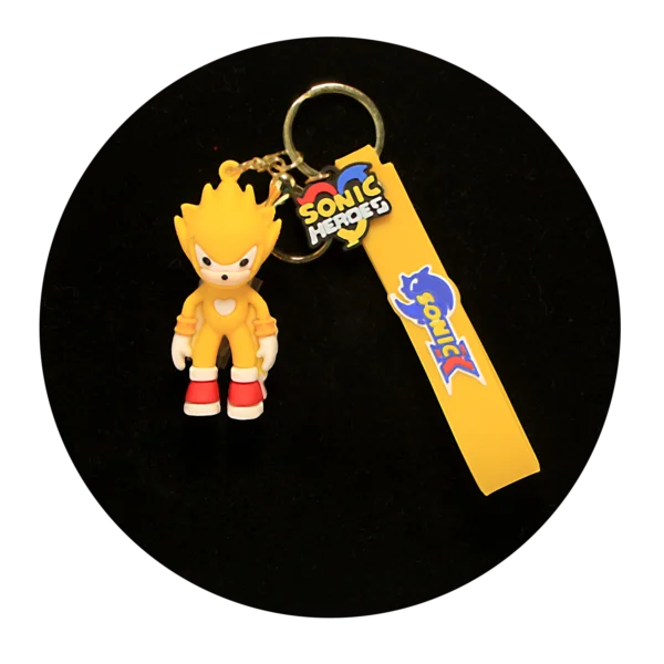 KSB-352 Comics - Sonic - Super Sonic - Keychain With Silicone Band
